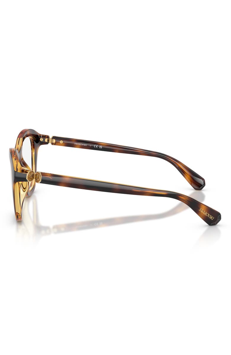 Swarovski 50mm Small Cat Eye Optical Glasses, Alternate, color, Havana / Demo Lens