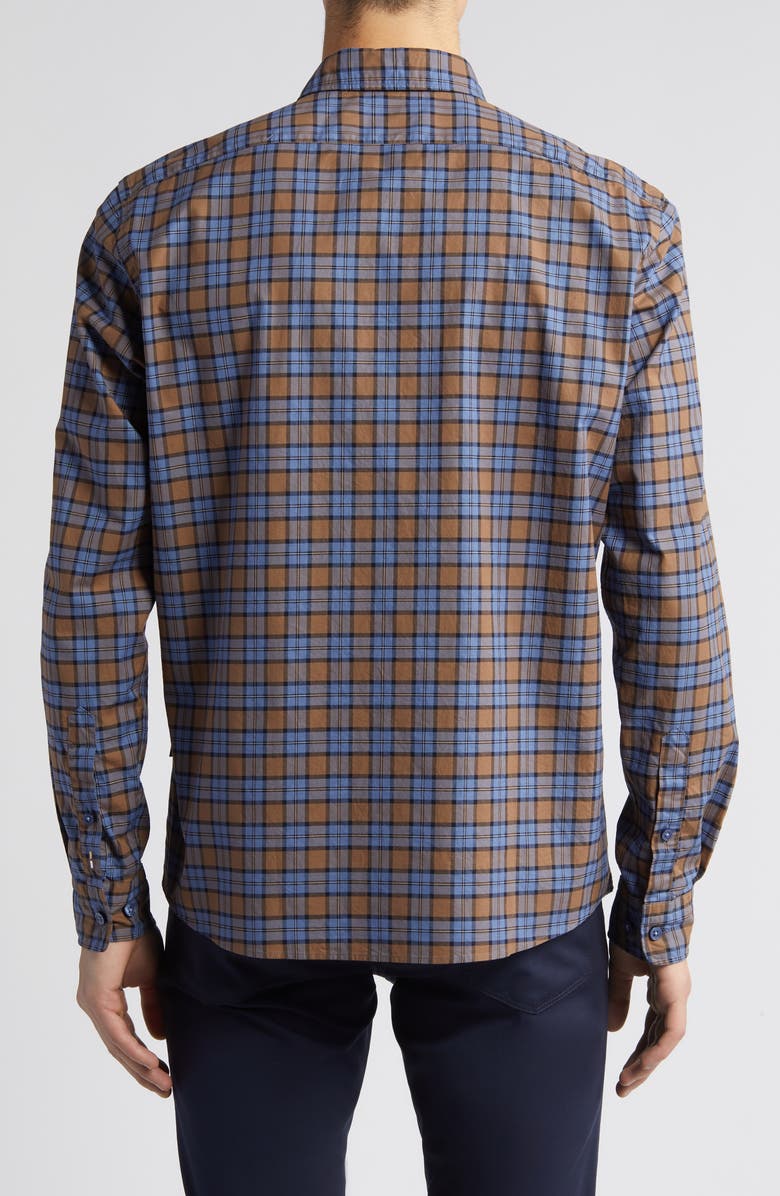 BOSS Liam Kent Regular Fit Check Stretch Cotton Button-Up Shirt, Alternate, color, 