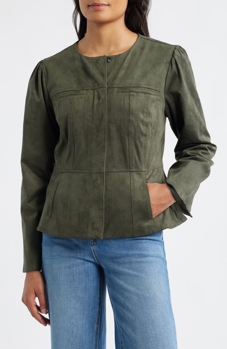 Wit & Wisdom Peplum Jacket, Alternate, color, Laurel Wreath