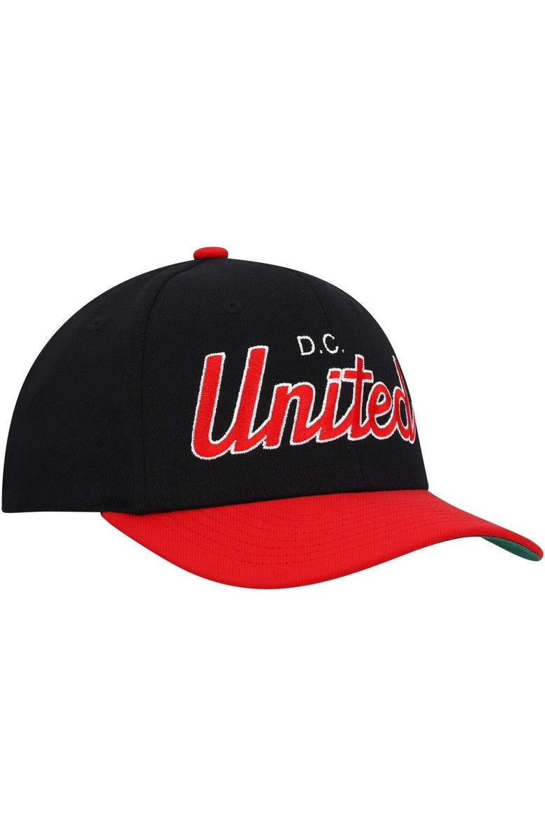 Mitchell & Ness Men's Mitchell & Ness Black D.C. United Team Script 2.0 Stretch Snapback Hat, Alternate, color, 