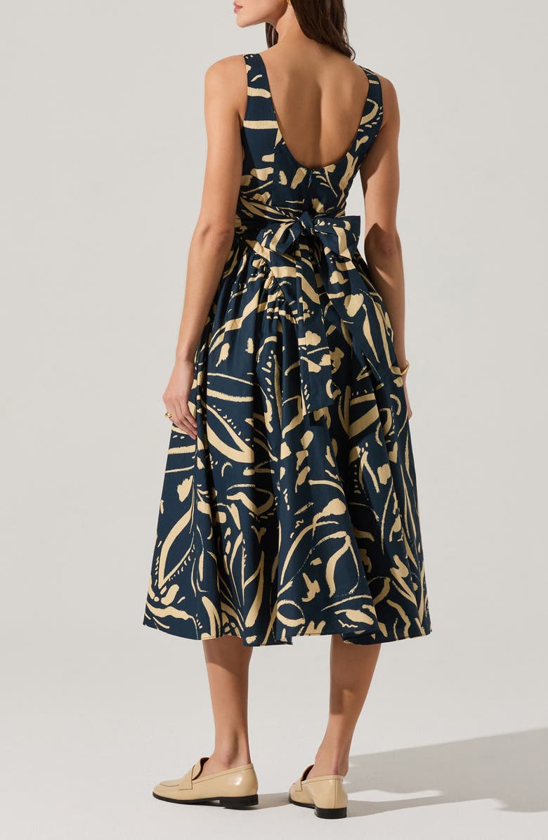 ASTR the Label Vinya Abstract Sketch Print Dress, Alternate, color, Navy Sketch