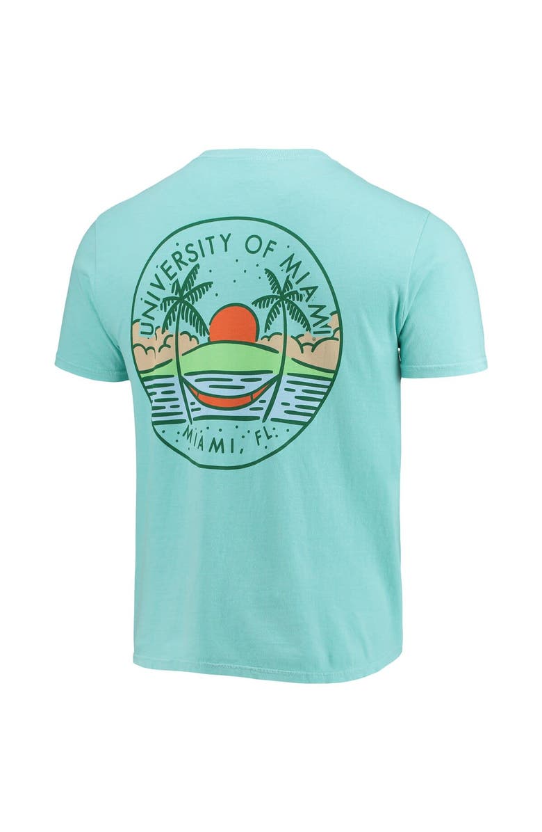 IMAGE ONE Men's Mint Miami Hurricanes Circle Scene Comfort Colors T-Shirt, Alternate, color, 