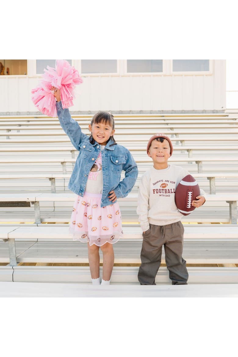 Mini Sequin Footballs Tutu Skirt, Alternate, color, Pink