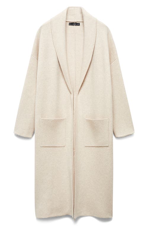 Mango Oversize Knit Coat In Gray