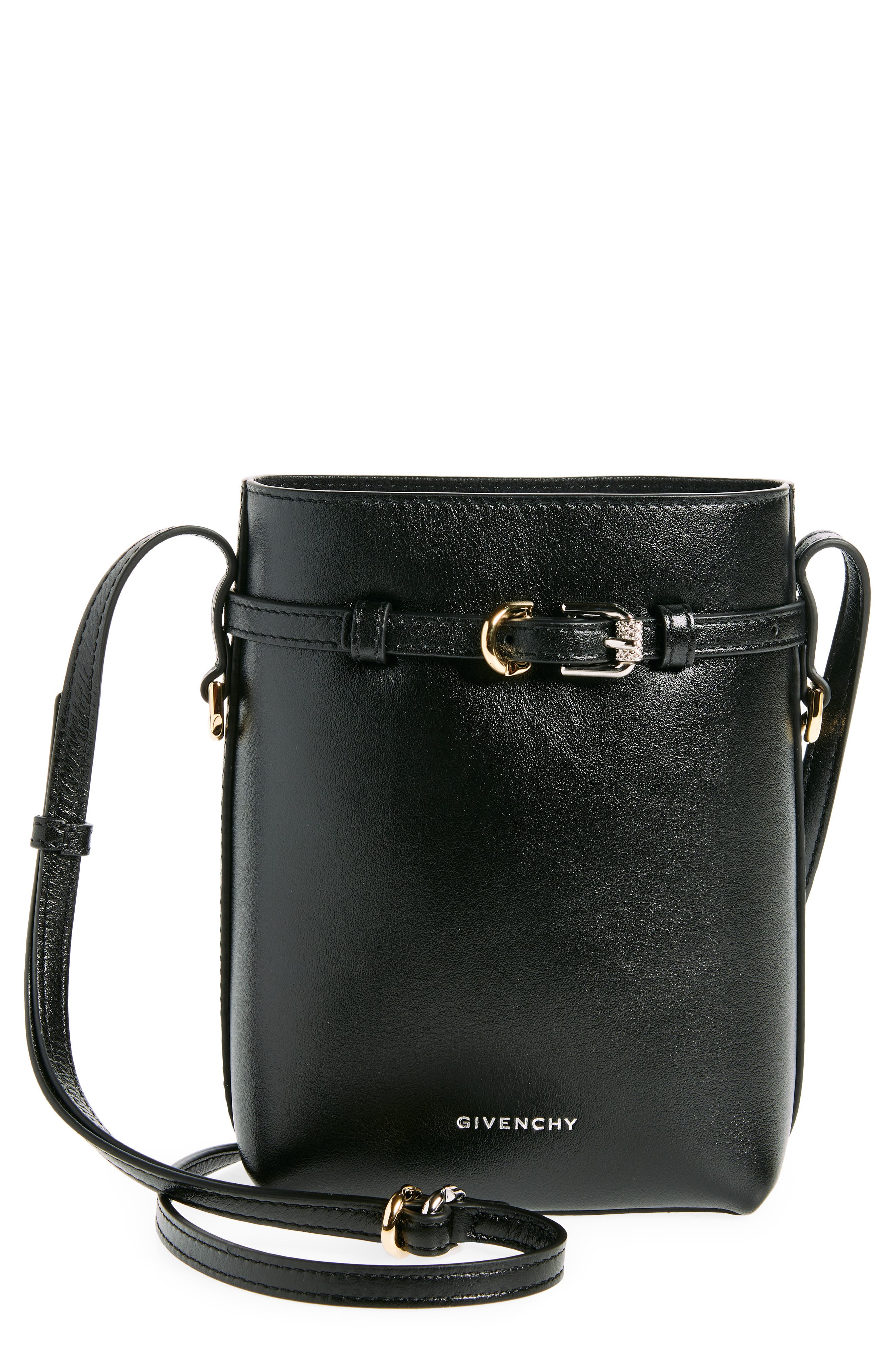 Givenchy Voyou Leather Pouch Crossbody Bag, Main, color, 