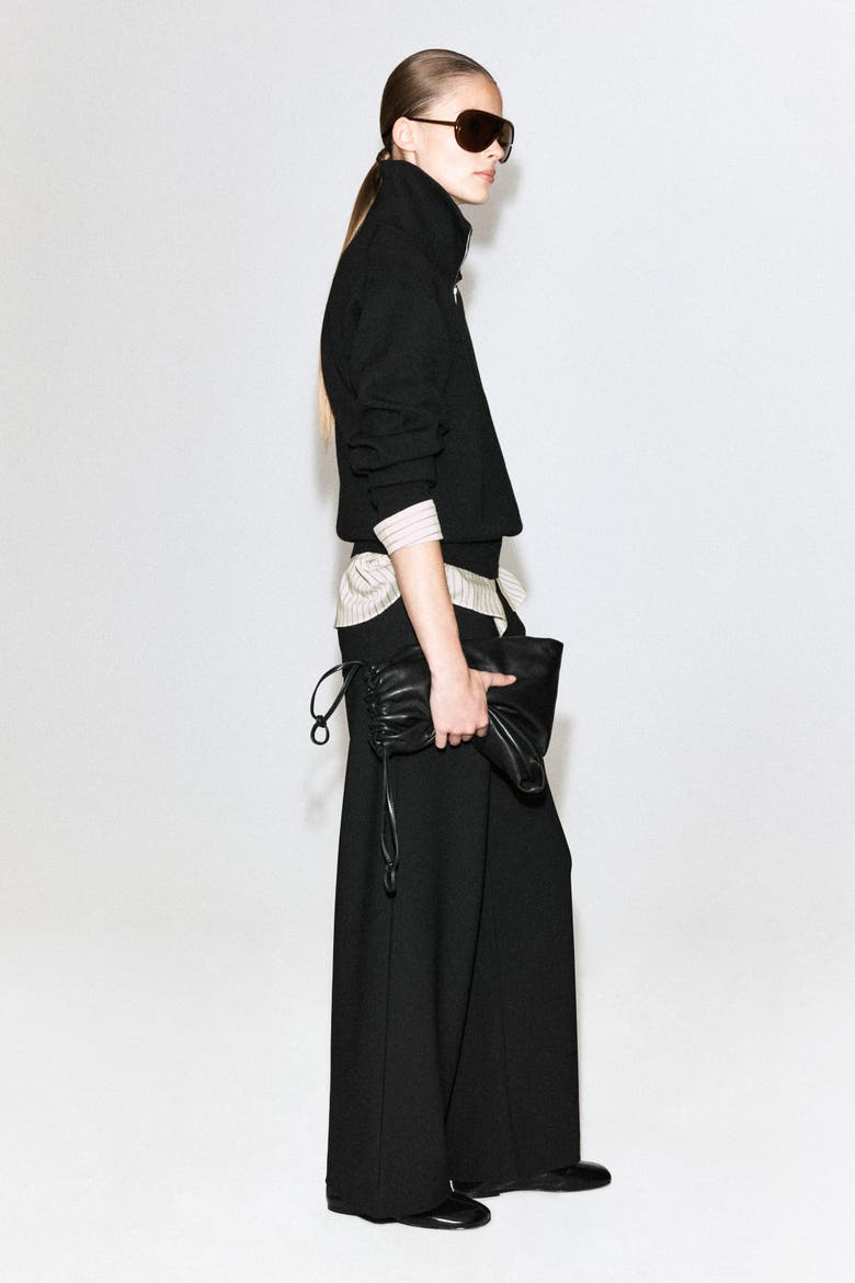 Crepe-Jersey Wide-Leg Pants, Alternate, color, BLACK