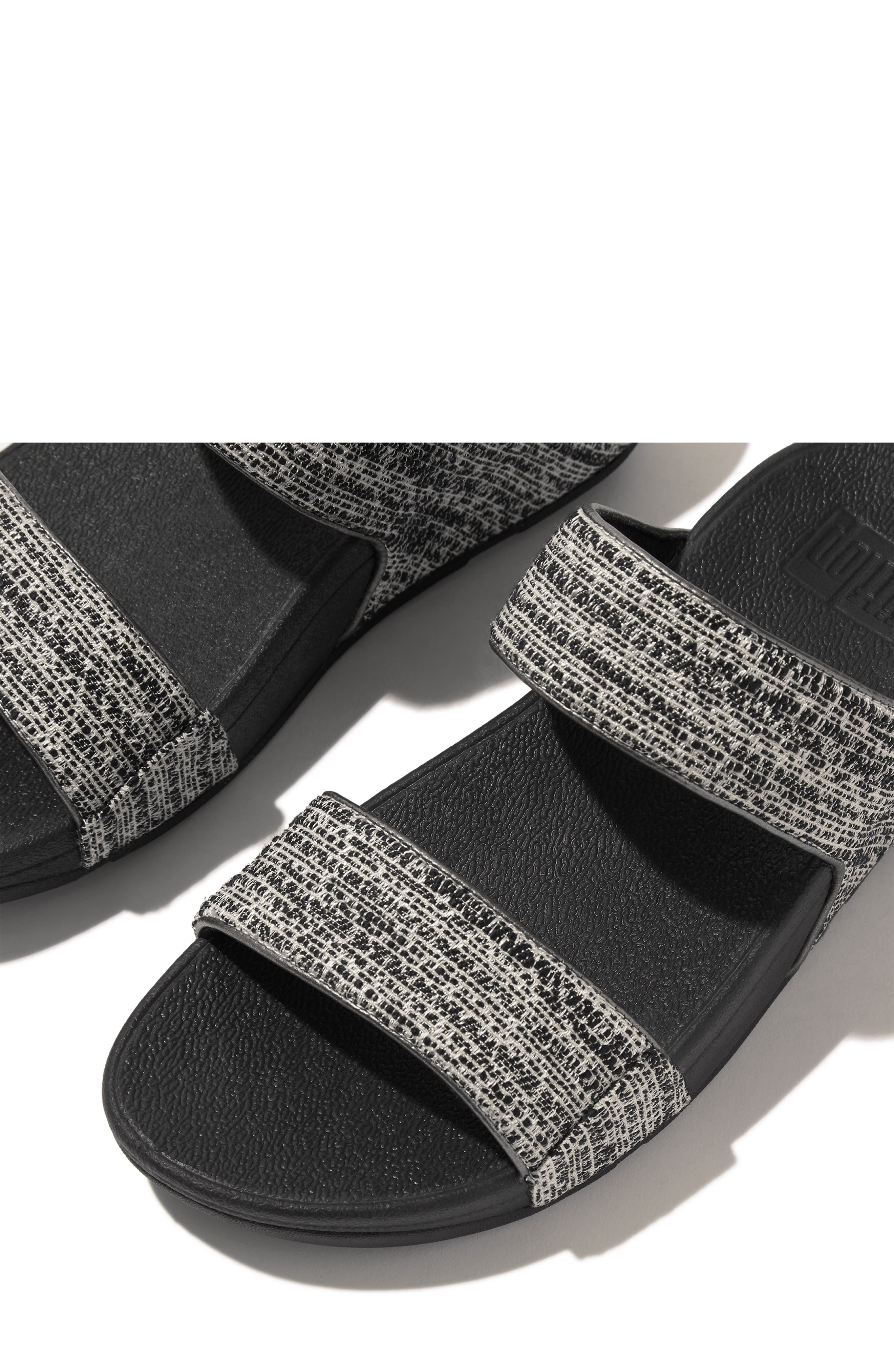 FitFlop Lulu Shimmerweave Platform Slide Sandal, Alternate, color, 