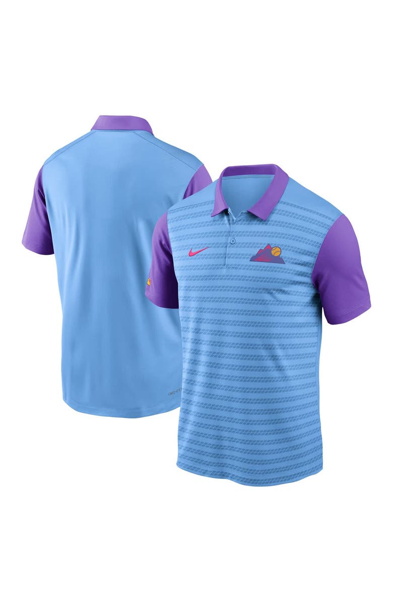 Nike Men's Nike  Light Blue/Purple Colorado Rockies 2025 City Connect Authentic Collection Victory Performance Polo, Main, color, Light Blue