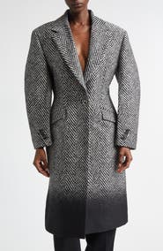 Givenchy Dip Dye Wool Blend Herringbone Coat