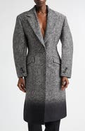 Givenchy Dip Dye Wool Blend Herringbone Coat
