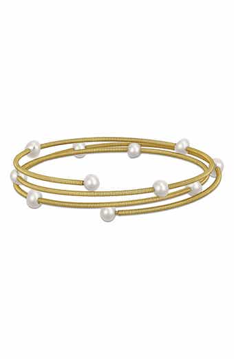 Cultured Pearl Coiled Wrap Bracelet