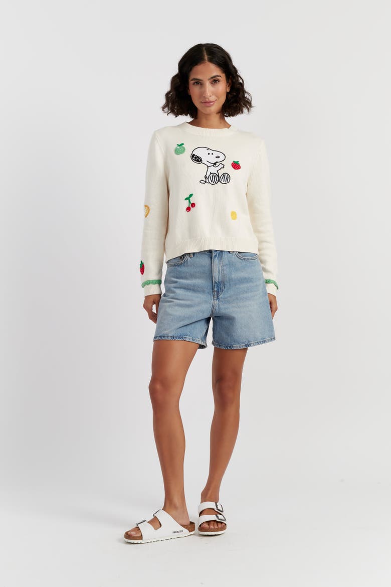 Fruity Snoopy Sweater, Alternate, color, Cream