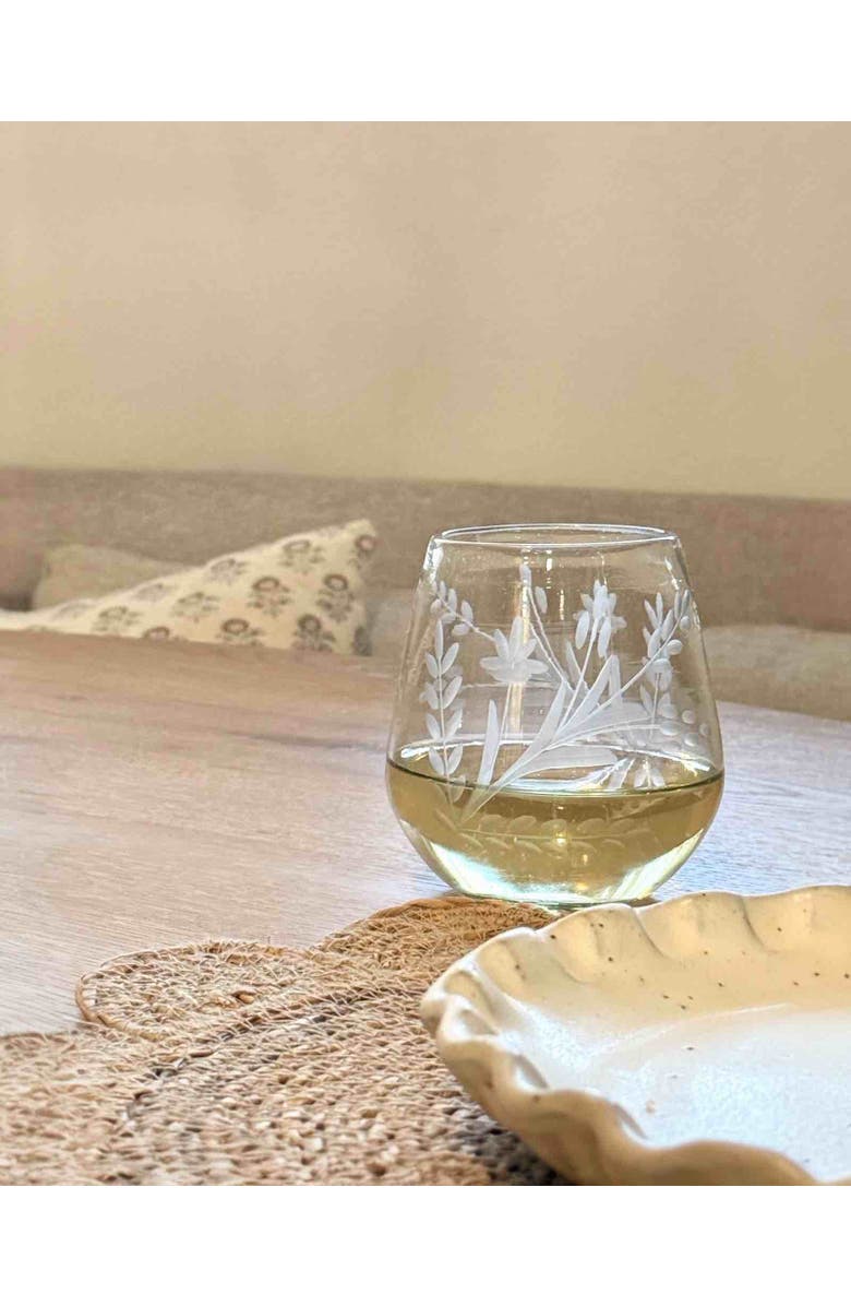 Villa Lua Home Hand-etched Blown Oval Glass - Set of 2, Alternate, color, Clear