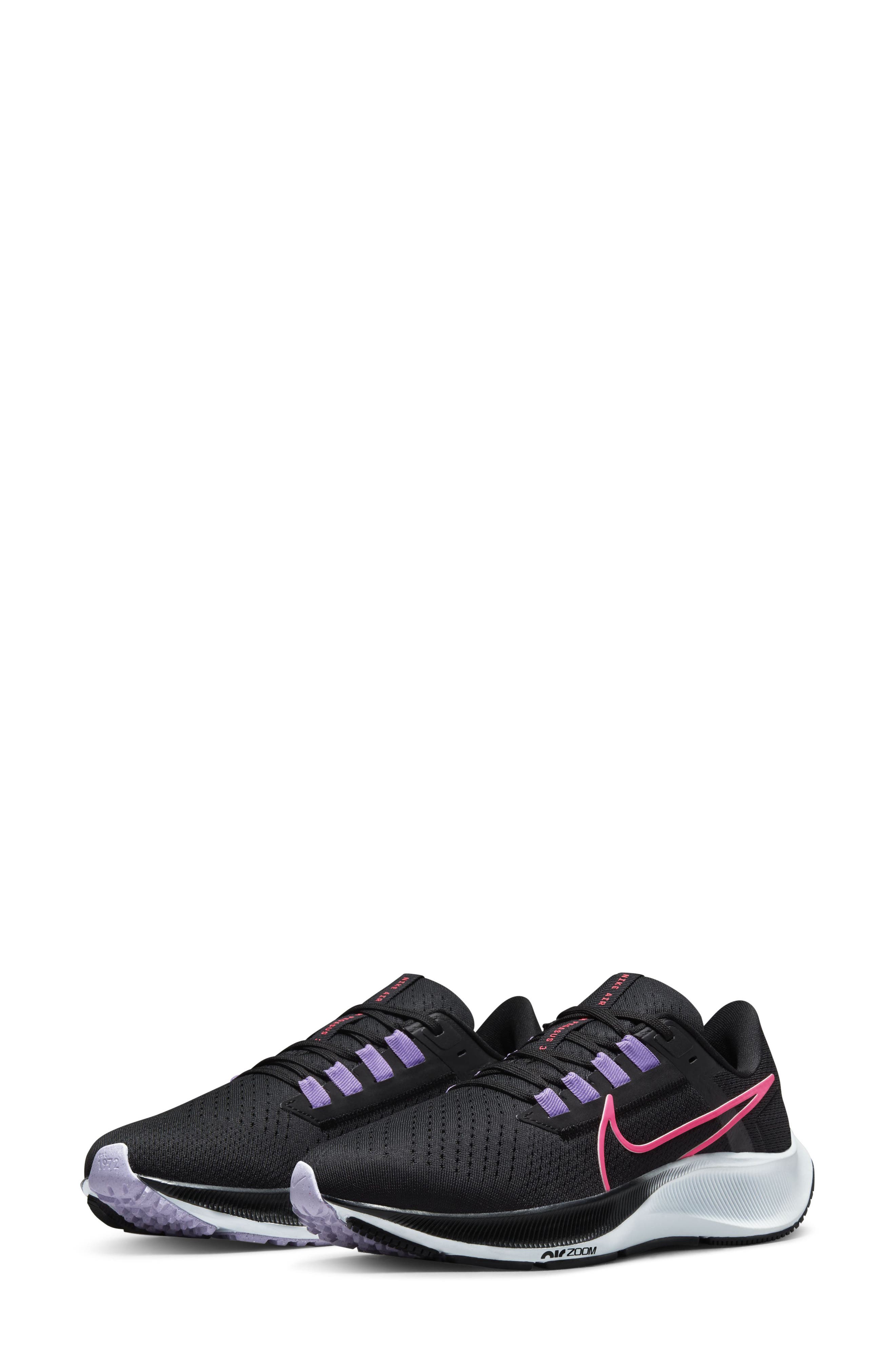 Air Zoom Pegasus 38 Running Shoe, Main, color, BLACK/ HYPER PINK/ LILAC/ PURE