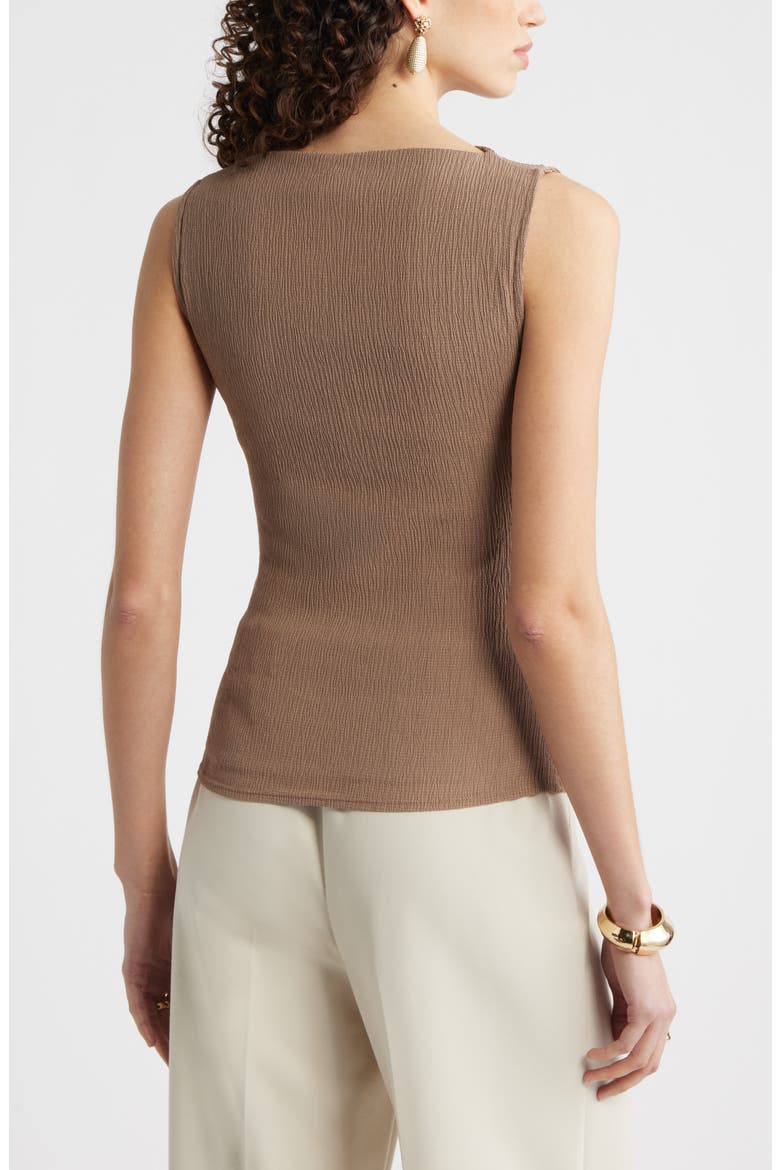 Ruched Sleeveless Top, Alternate, color, BROWN LENTIL