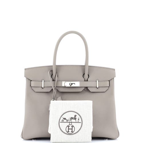 Pre-owned Hermes Hermes Birkin Handbag Grey Epsom With Palladium Hardware 30 In Gray