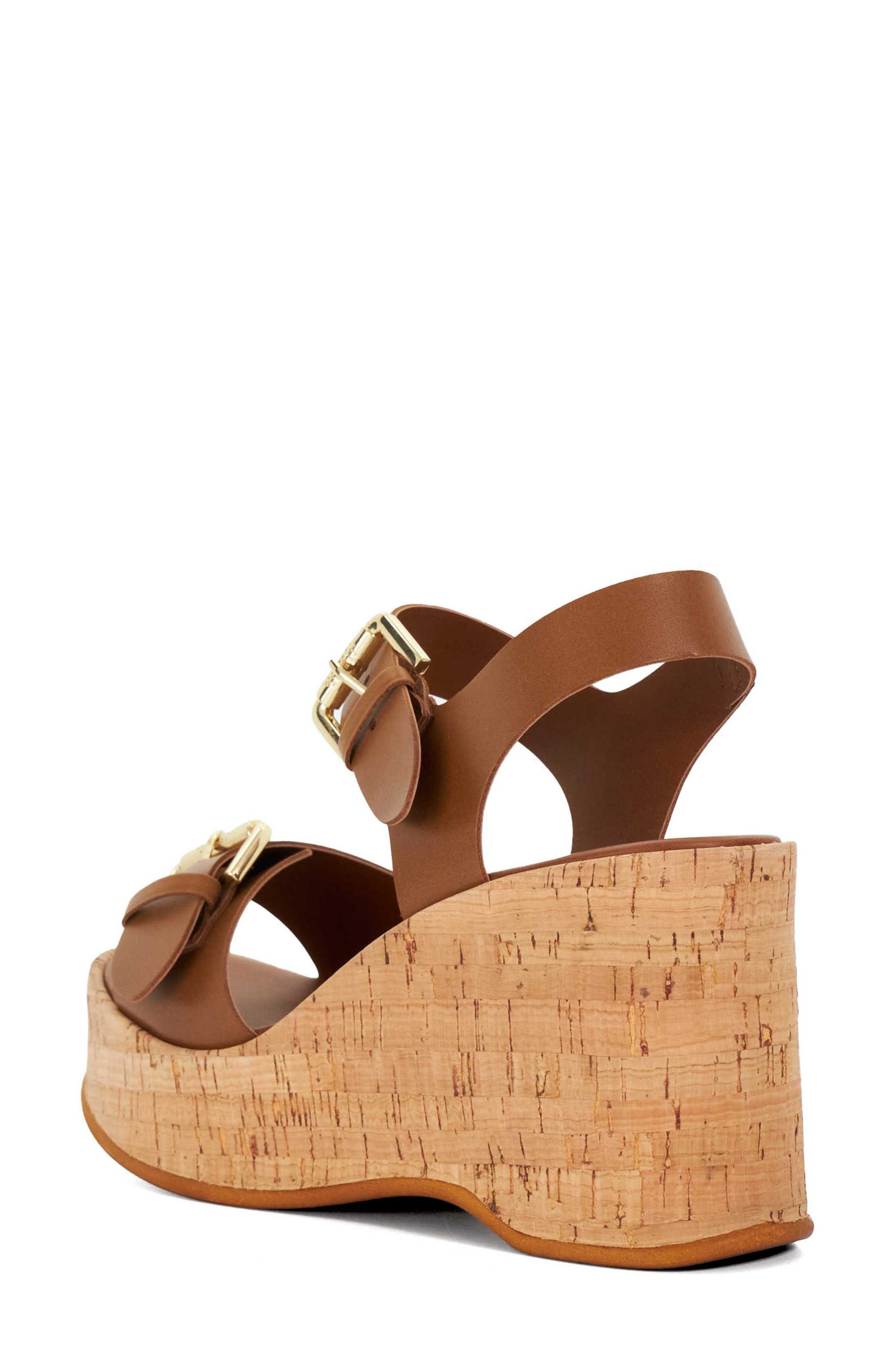 Dune London Kamia Platform Wedge Sandal, Alternate, color, Tan