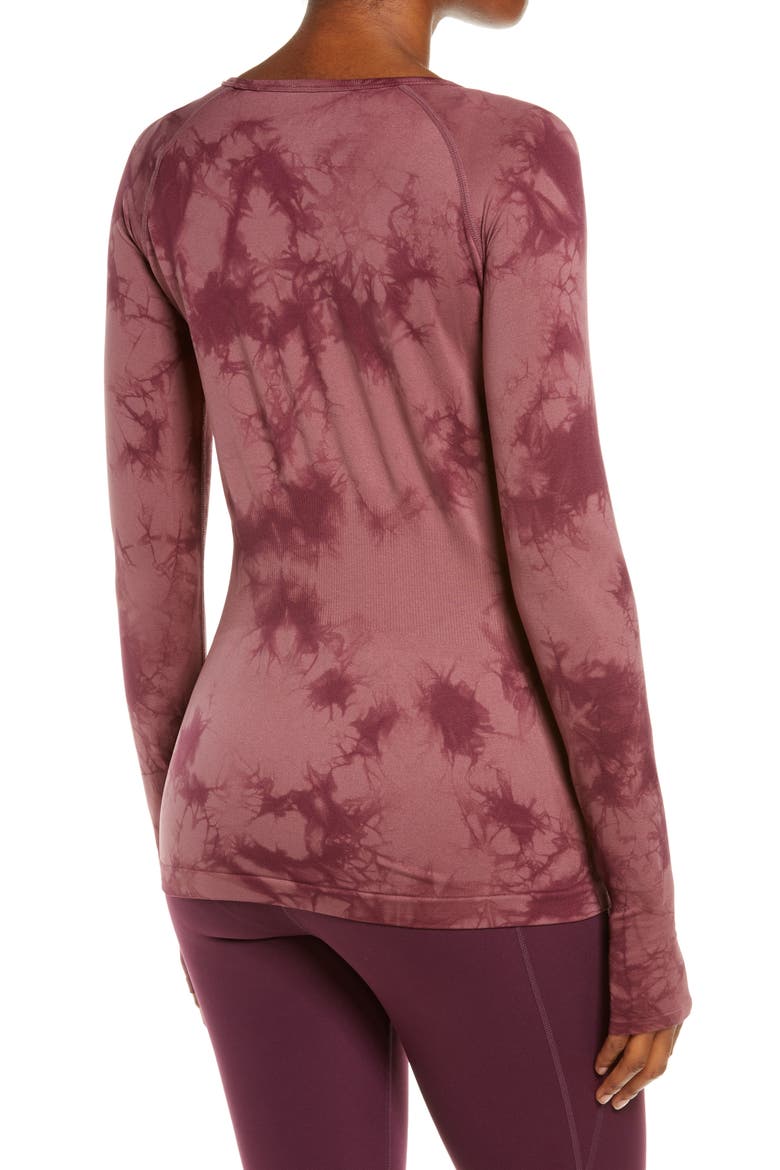 Women's Seamless Wick It Long Sleeve Top, Alternate, color, BURGUNDY LONDON