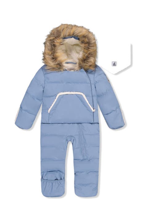 Boy Snug Fleece Neckwarmer One Piece Snowsuit