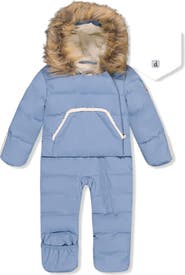 Deux par Deux Boy Snug Fleece Neckwarmer One Piece Snowsuit