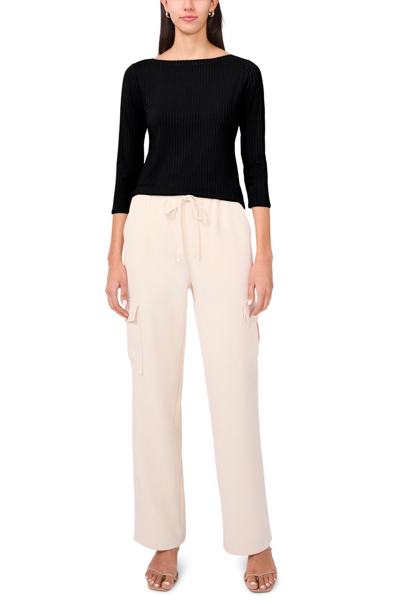 Halogen<sup>®</sup> Rib Boat Neck Three-Quarter Sleeve Top, Alternate, color,