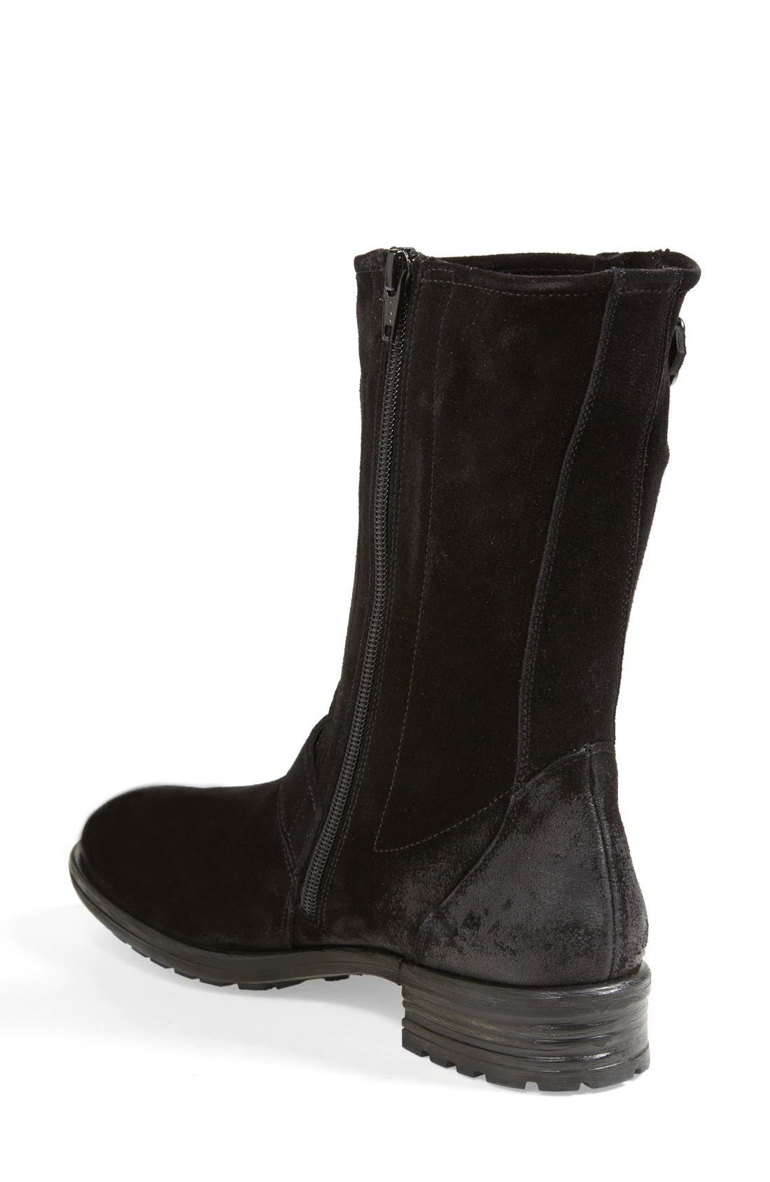 'Adison' Biker Boot, Alternate, color, BLACK SUEDE