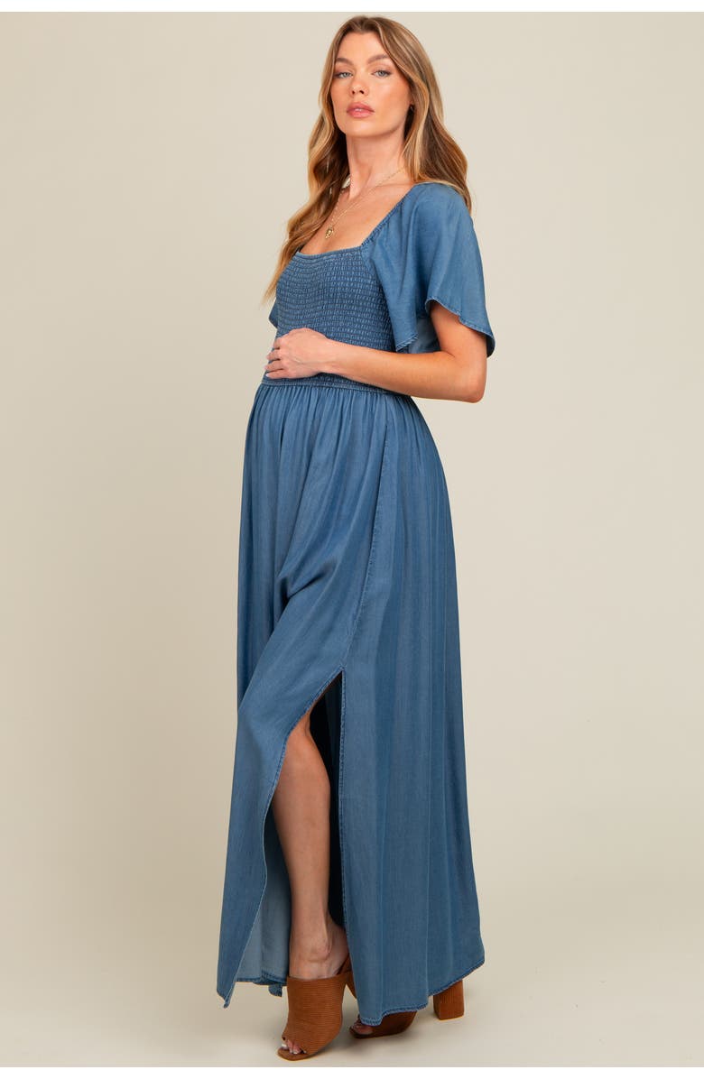 PinkBlush Chambray Smocked Maxi Dress, Main, color, Blue