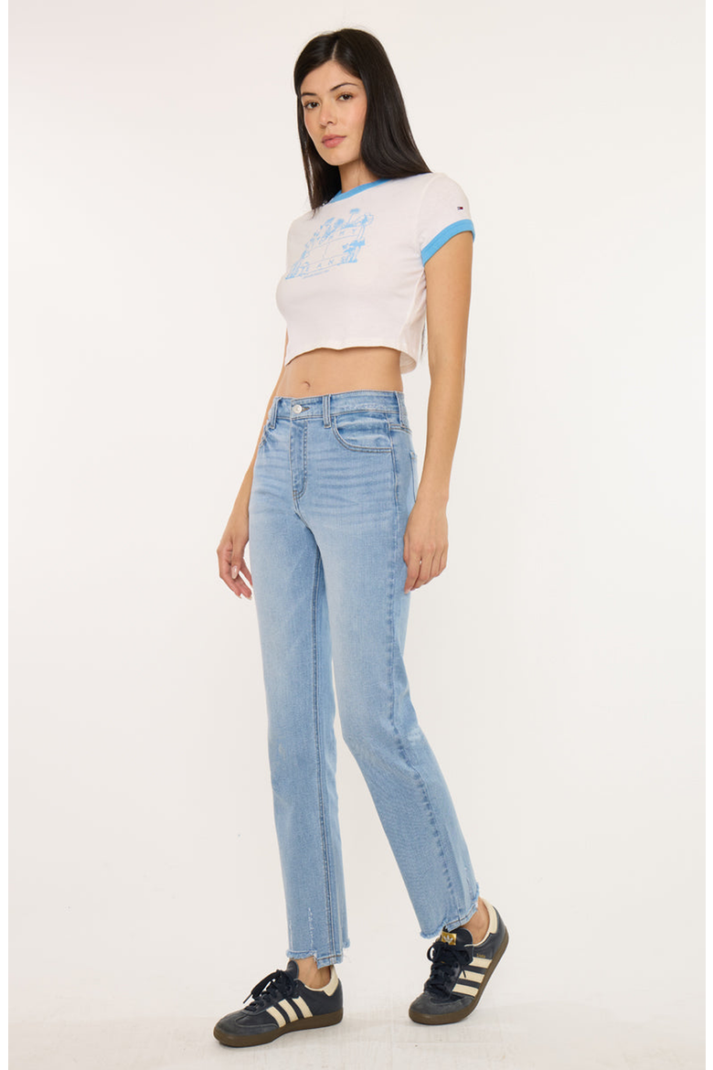 Breanne Essentials High Rise Straight Jeans, Alternate, color, Medium Wash