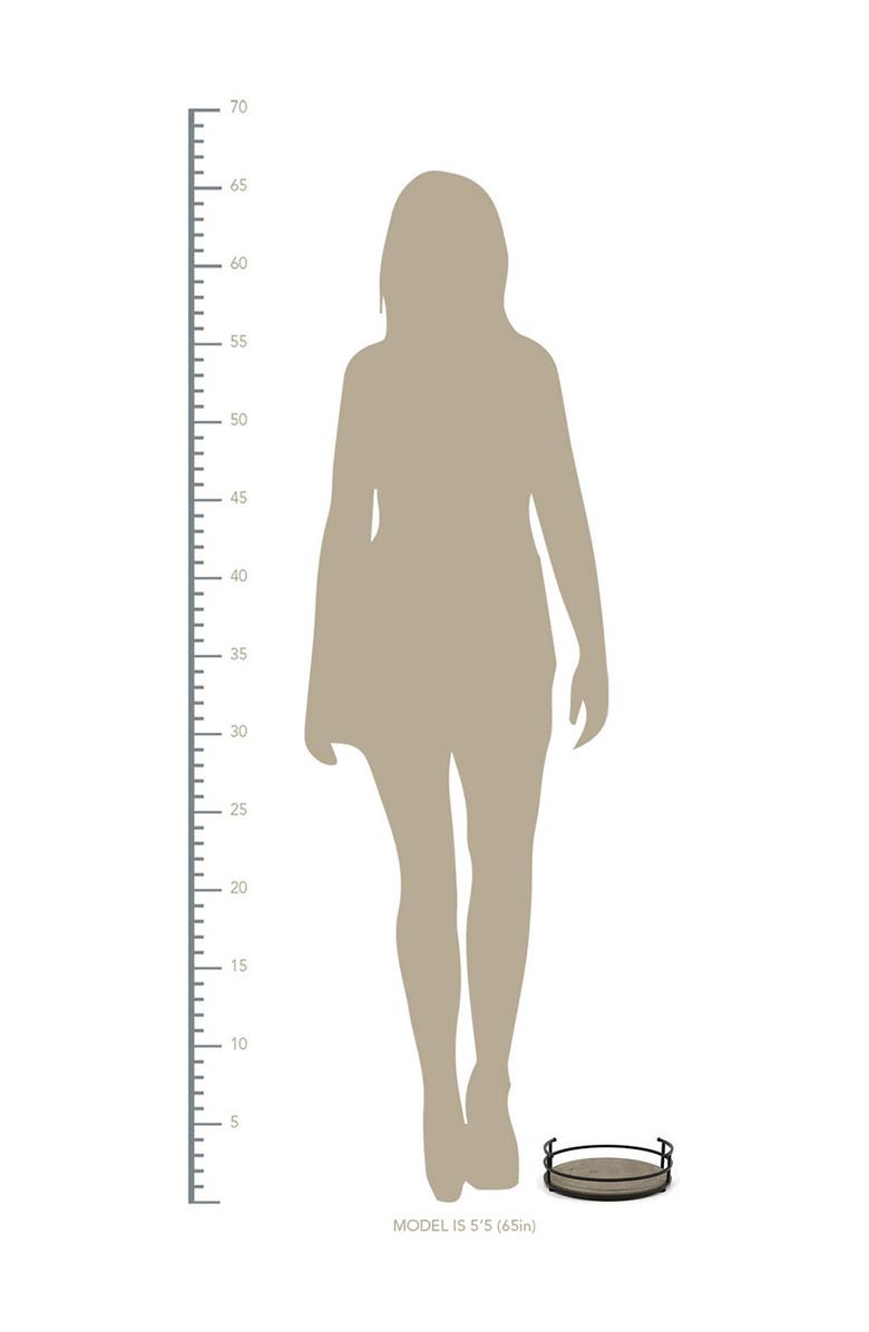 STRATTON HOME DECOR Black Metal & Wood Tray, Alternate, color, 