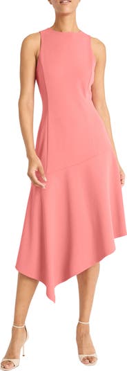 Maggy London Women's Sleeveless Asymmetrical Midi Dress, 8