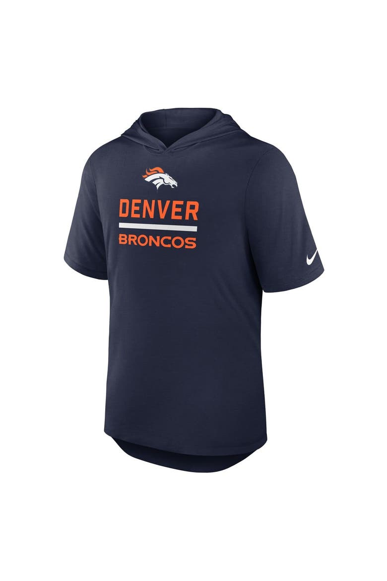 Men's Nike Navy Denver Broncos Lockup Tri-Blend Hoodie T-Shirt, Alternate, color, Navy