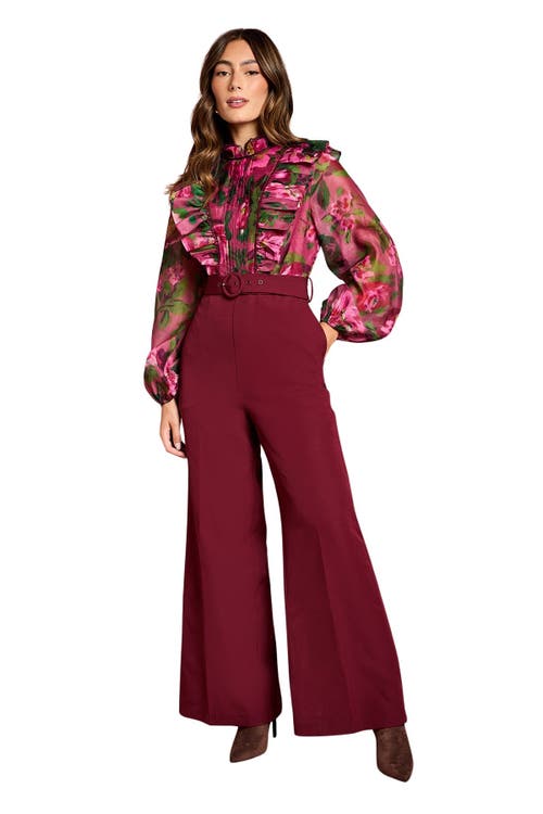 Coast Organza Blouse Jumpsuit In Red