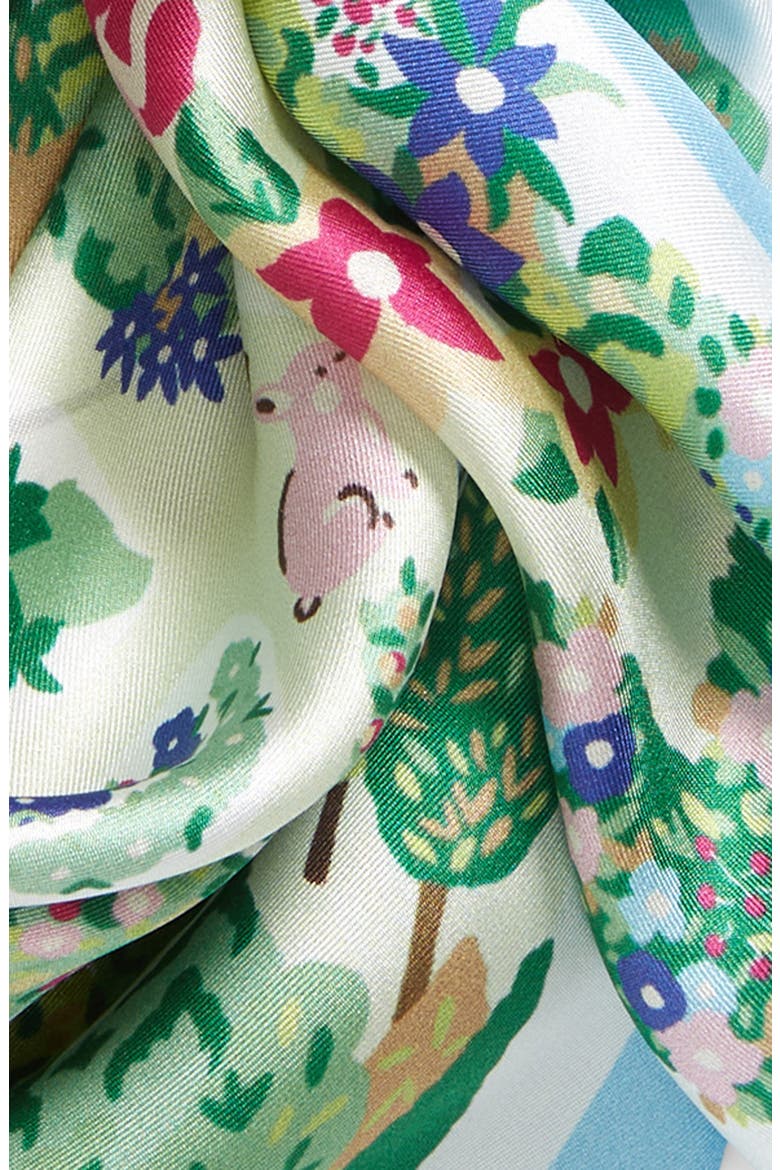 Garden Map Silk Bandana, Alternate, color, SKY BLUE