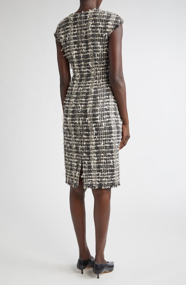 ST. JOHN Eyelash Tweed Sheath Dress, Alternate, color, Medium Grey Melange Multi