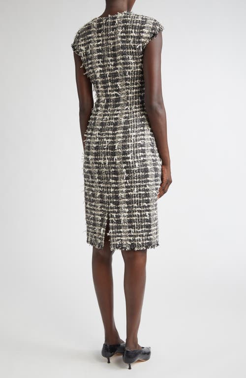 St John St. John Eyelash Tweed Sheath Dress In Black