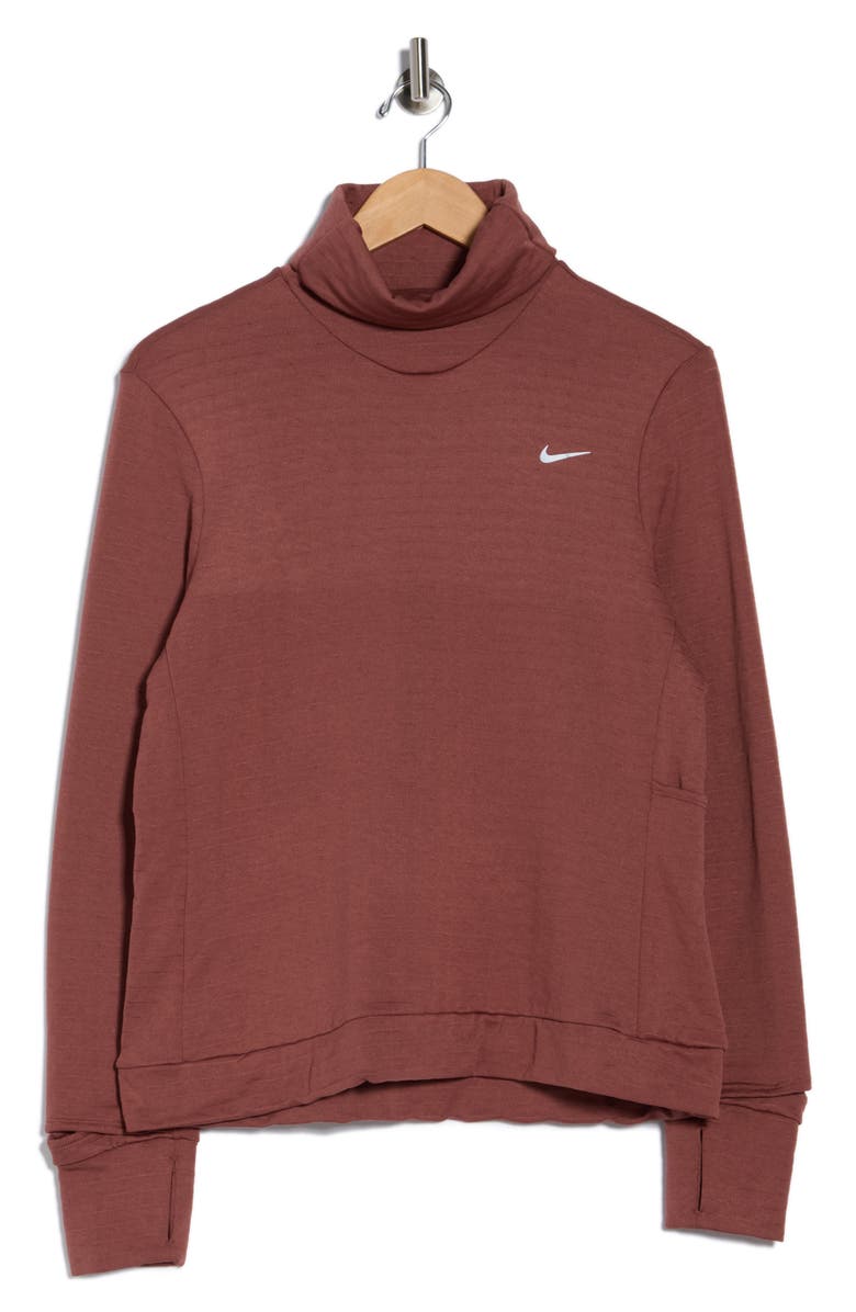 Nike Swift Element Therma-FIT Turtleneck Sweatshirt, Main, color, Sepia/ Reflective Silver