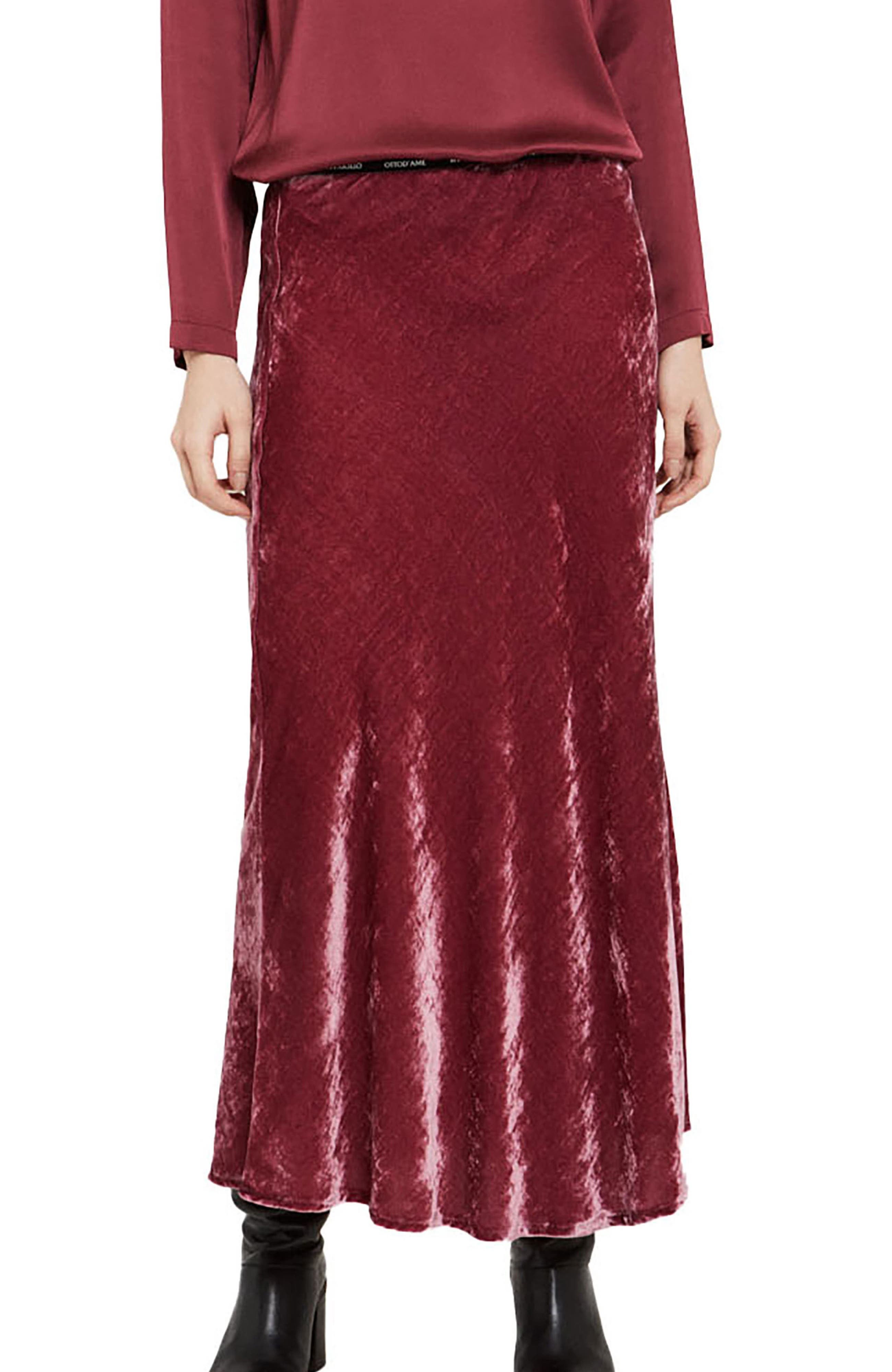Soft Velvet Midi Skirt - image 3
