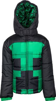 MINECRAFT Zip-up Hooded Puffer Coat (toddler, Little Kid & Big Kid)
