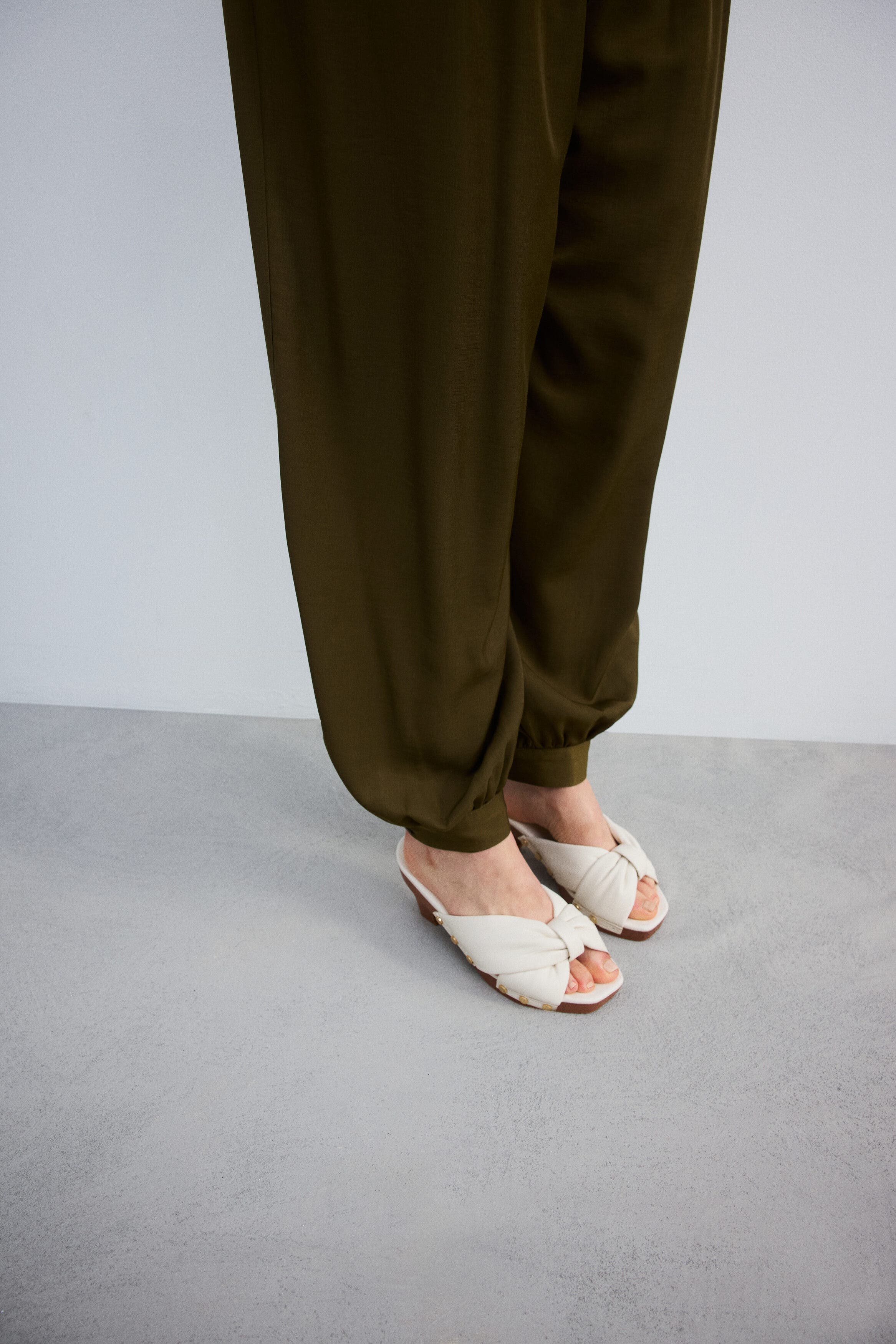 H&M Heeled Clog-look Sandals, Alternate, color, Cream