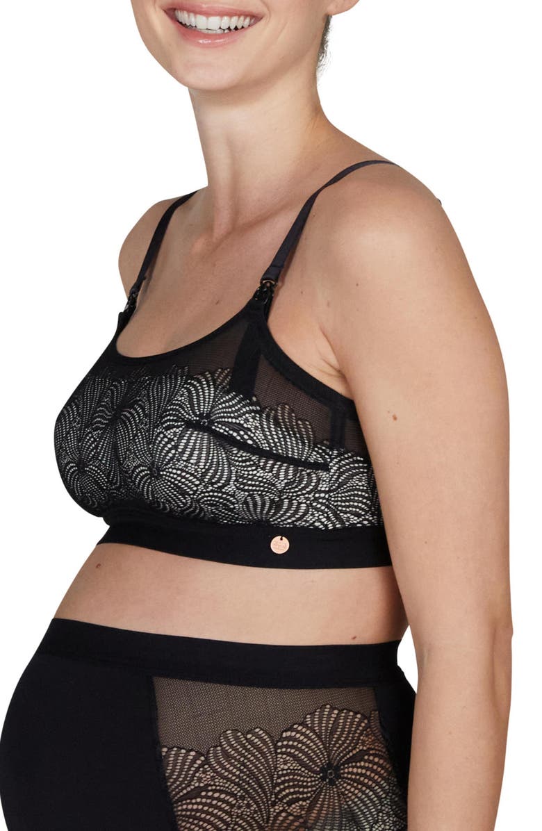 Cache Coeur Dahlia underwired maternity and nursing bra, Main, color, Black