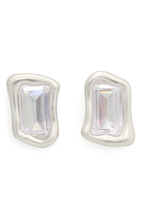 molten glass statement stud earrings