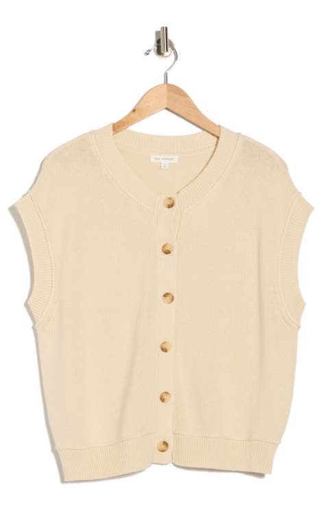 Cap Sleeve Button Front Cardigan