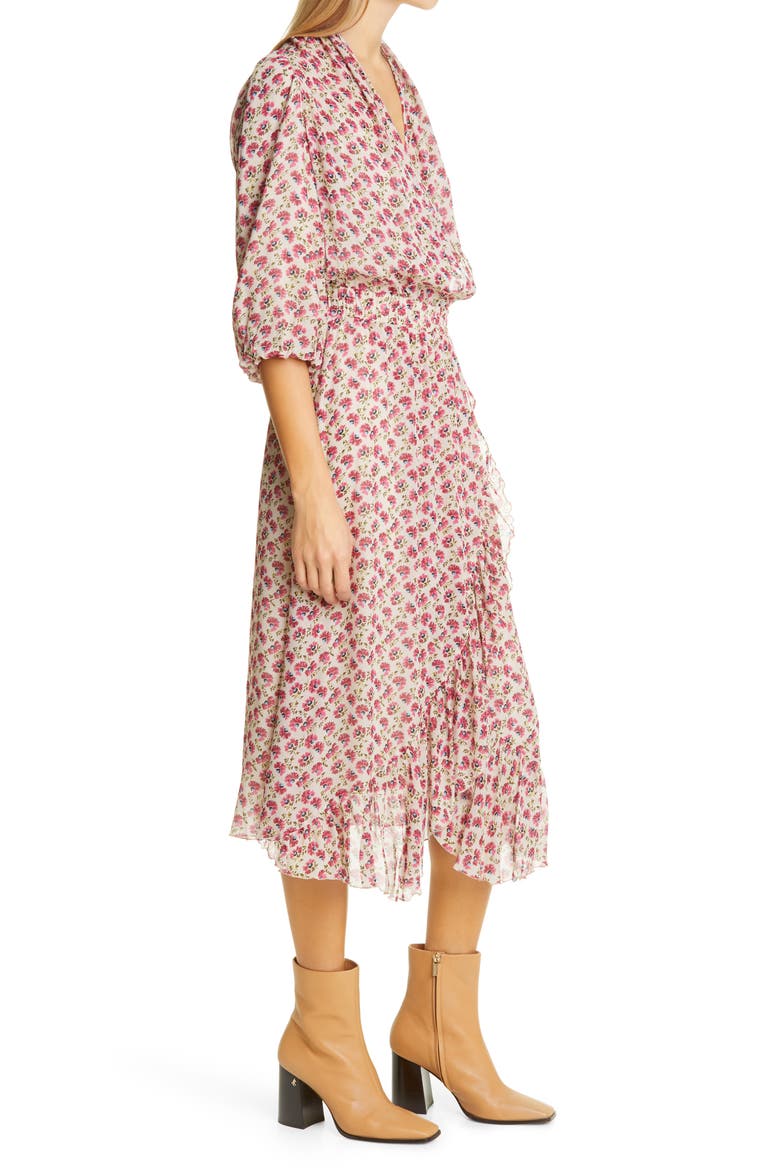 Print Long Sleeve Dress, Alternate, color, IVORY