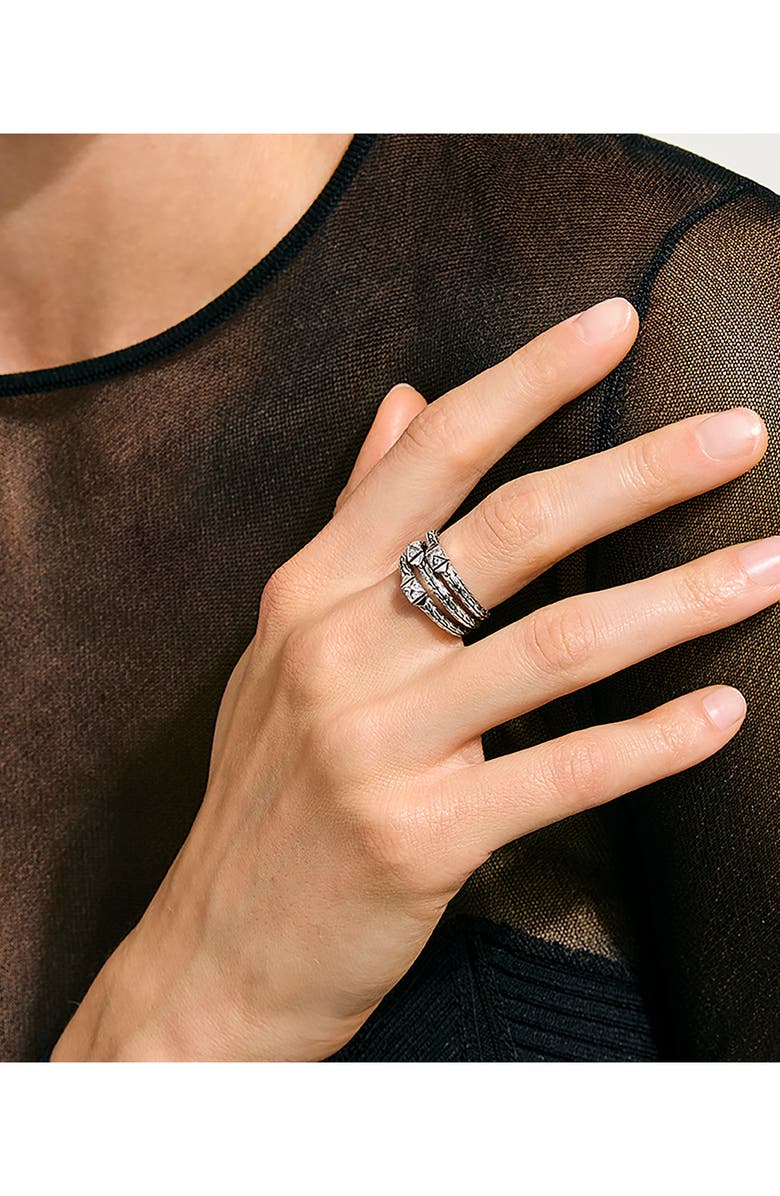 John Hardy Icon Stud Triple Row Ring, Alternate, color, Silver