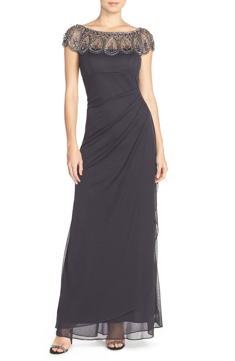 Xscape Evenings Xscape Ruched Jersey Gown, Main, color, 