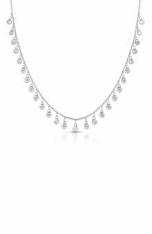 CHLOE AND MADISON 14K Gold Plate Sterling Silver CZ Dangle Chain Necklace