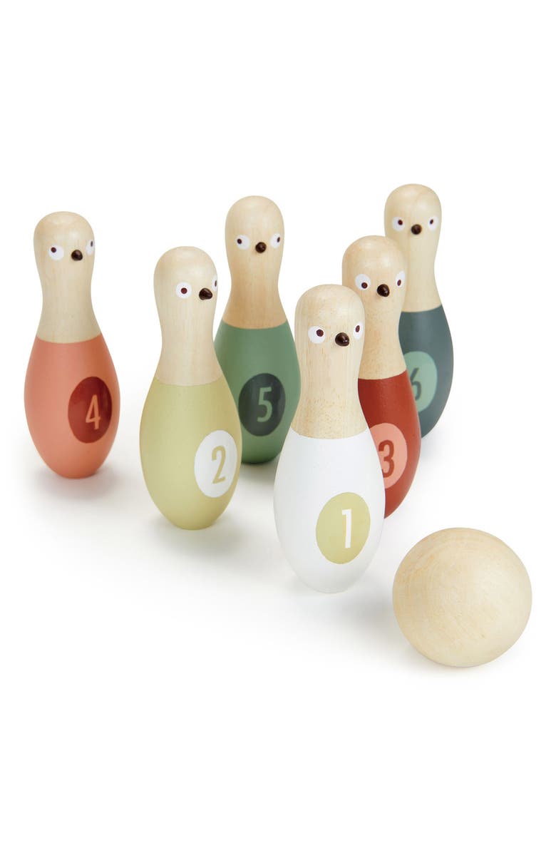 Tender Leaf Toys Birdie Skittles Wooden Bowling Game, Alternate, color, Multi