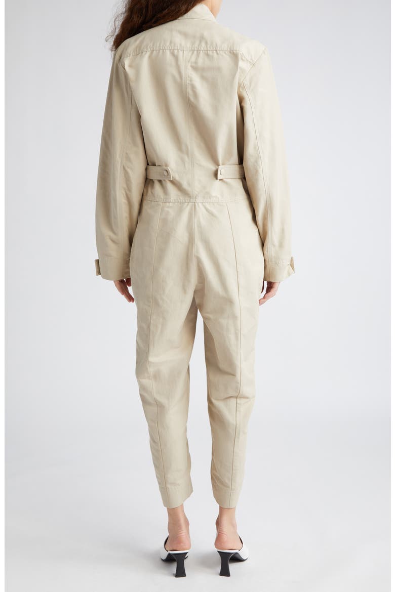 Twin Zipper Long Sleeve Twill Jumpsuit, Alternate, color, 9700 - DESERT BEIGE