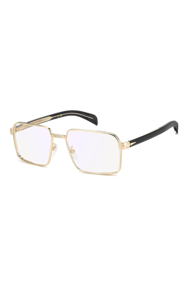 57mm Rectangular Optical Glasses, Alternate, color, GOLD BLACK