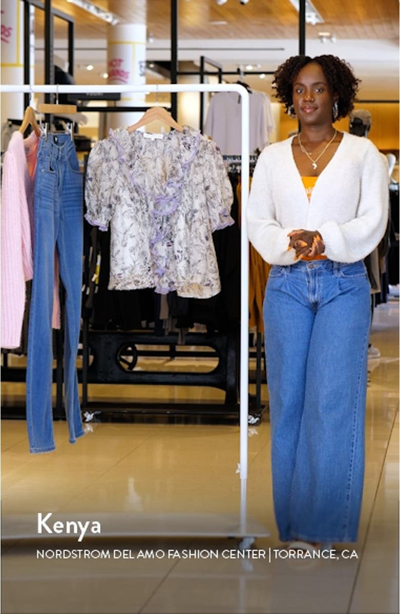 Floral Print Ruffle Top, sales video thumbnail